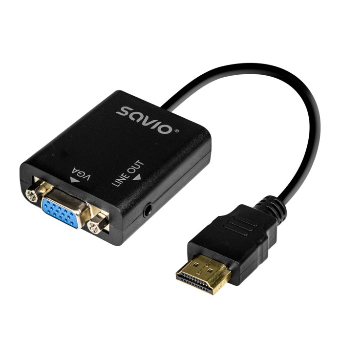 adapter SAVIO AK-76 HDMI na VGA z audio Jack 3,5 mm